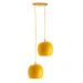 Lustre Pendente Aluminio Bola Duplo 15cm Amarelo