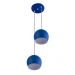 Lustre Pendente Aluminio Bola Duplo 15cm Azul