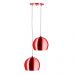 Lustre Pendente Aluminio Bola Duplo 15cm Cereja