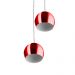 Lustre Pendente Aluminio Bola Duplo 15cm Cereja