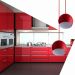 Lustre Pendente Aluminio Bola Duplo 15cm Vermelho