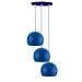 Lustre Pendente Aluminio Bola Triplo 15cm Azul