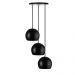 Lustre Pendente Aluminio Bola Triplo 15cm Preto