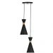 Lustre Pendente Aluminio Florida Duplo Preto
