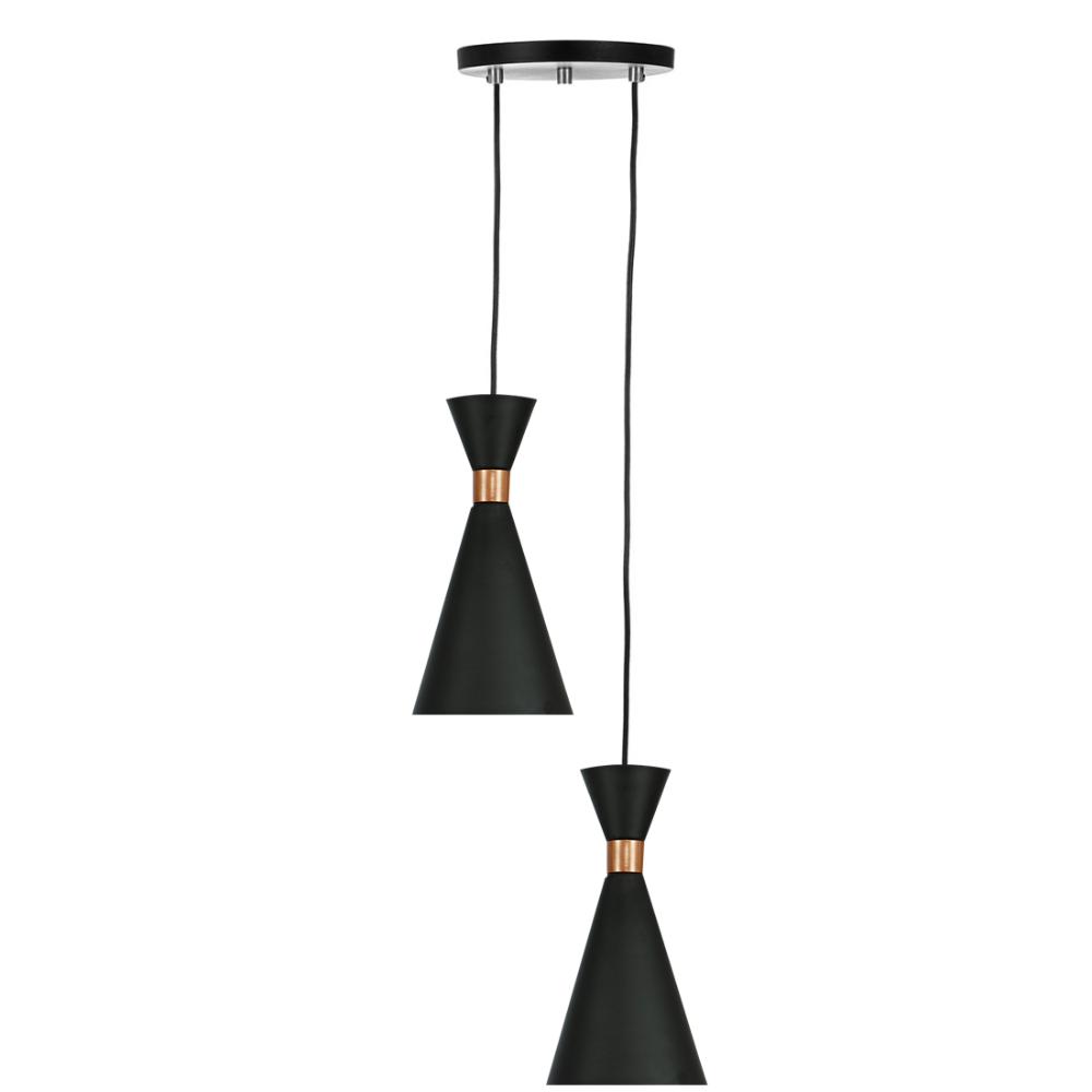 Lustre Pendente Aluminio Florida Duplo Preto