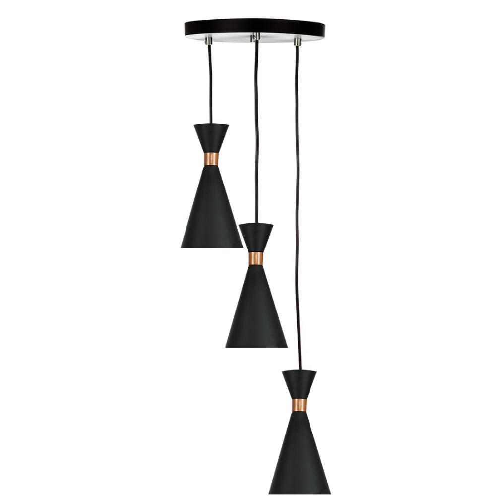 Lustre Pendente Aluminio Florida Triplo Preto