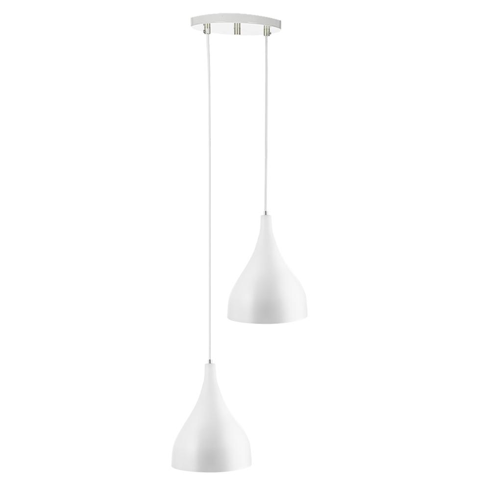 Lustre Pendente Aluminio Gota Duplo 21cm Branco
