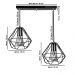 Lustre Pendente Aramado Duplo Base Retangular Cobre