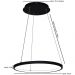 Lustre Pendente Arco Ring Anel Preto Led Bivolt 40cm 3000K