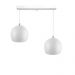 Lustre Pendente Bola Duplo Base Retangular Branco
