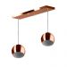 Lustre Pendente Bola Duplo Base Retangular Cobre