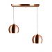 Lustre Pendente Bola Duplo Base Retangular Cobre