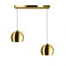 Lustre Pendente Bola Duplo Base Retangular Dourado