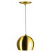 Lustre Pendente Bola Média Alumínio 23cm Dourado