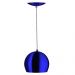 Lustre Pendente Bola Media Alumínio 23cm Azul Metalico