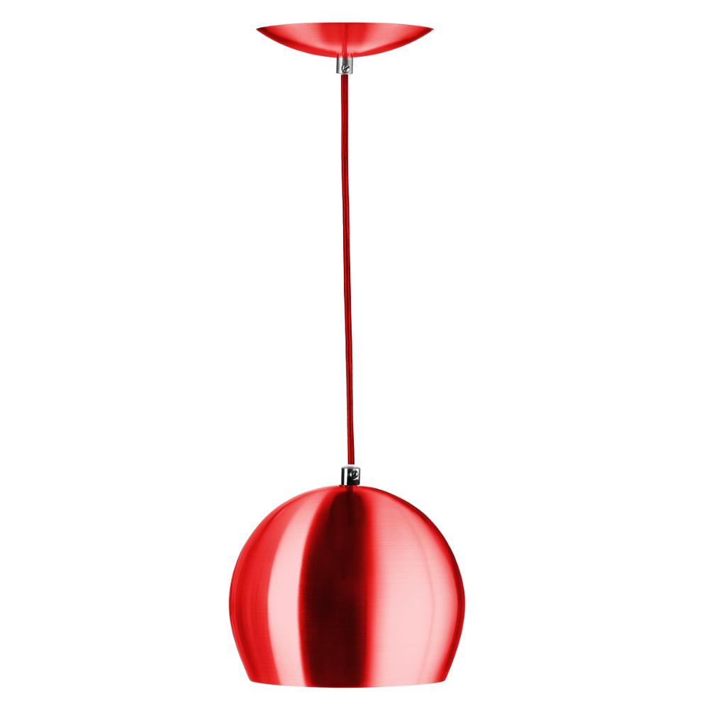 Lustre Pendente Bola Pequena Alumínio 15cm Cereja Metalico