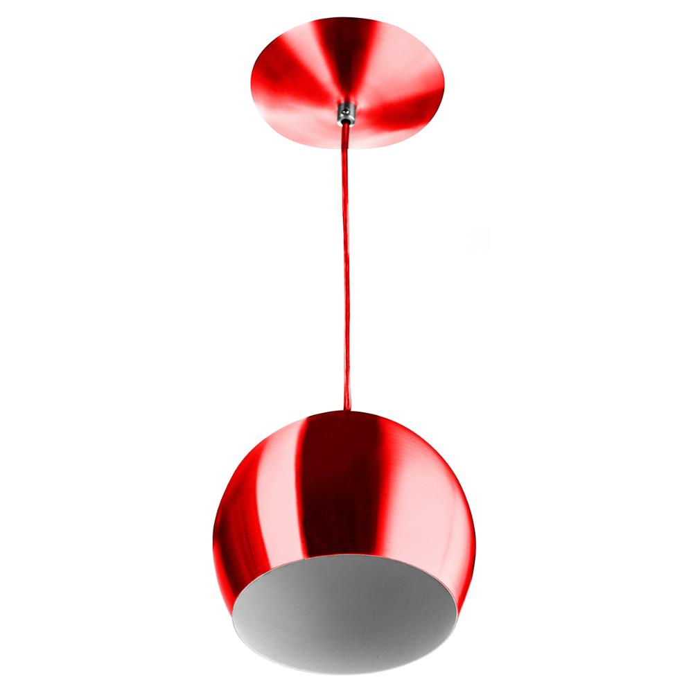 Lustre Pendente Bola Pequena Alumínio 15cm Cereja Metalico