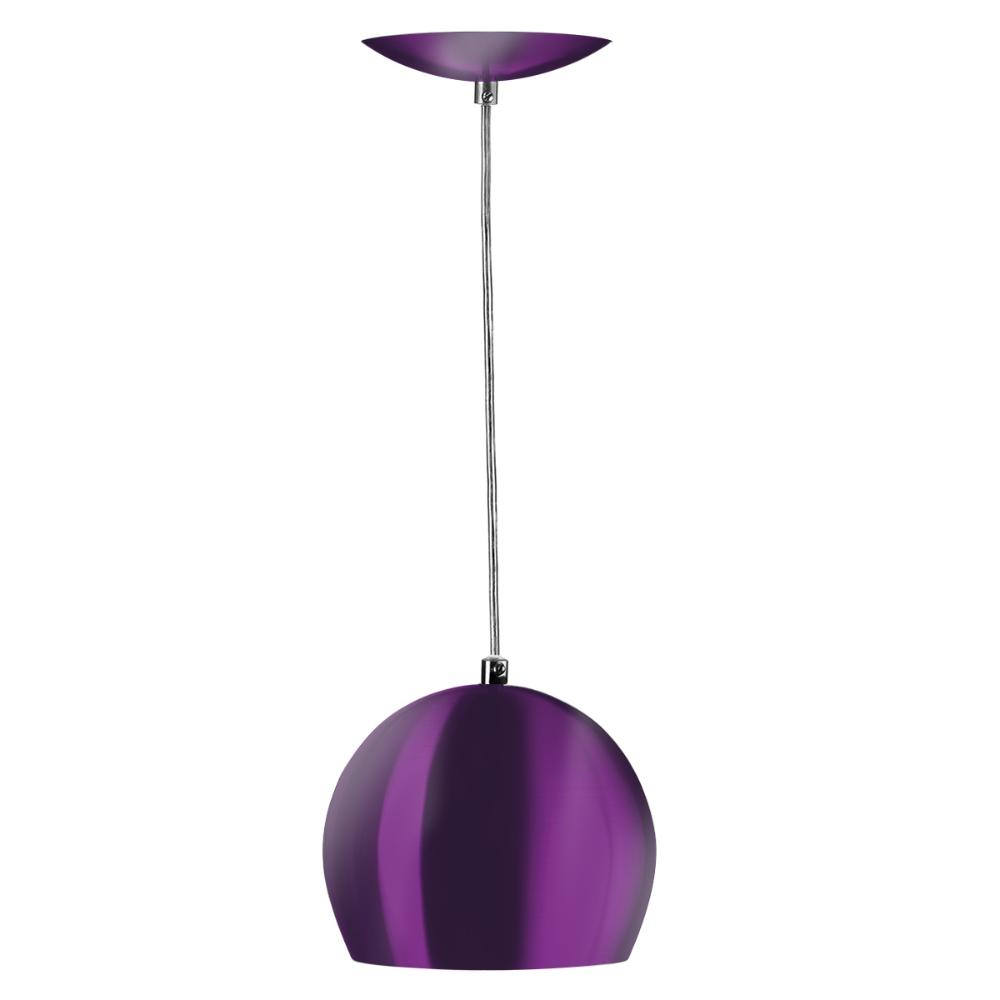 Lustre Pendente Bola Pequena Alumínio 15cm Roxo Metalico
