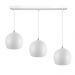 Lustre Pendente Bola Triplo Base Retangular Branco