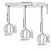 Lustre Pendente Bola Triplo Base Retangular Preto
