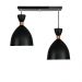Lustre Pendente Califórnia Duplo Base Retangular Preto
