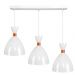 Lustre Pendente Califórnia Triplo Base Retangular Branco