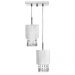Lustre Pendente Cganza Duplo Redondo Cristal Acrílico Branco