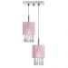 Lustre Pendente Cganza Duplo Redondo Cristal Acrílico Rosa