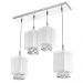 Lustre Pendente Cganza Quadruplo Quadrado Para Sala Branco
