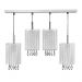Lustre Pendente Cganza Quadruplo Quadrado Para Sala Cinza