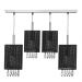 Lustre Pendente Cganza Quadruplo Quadrado Para Sala Preto