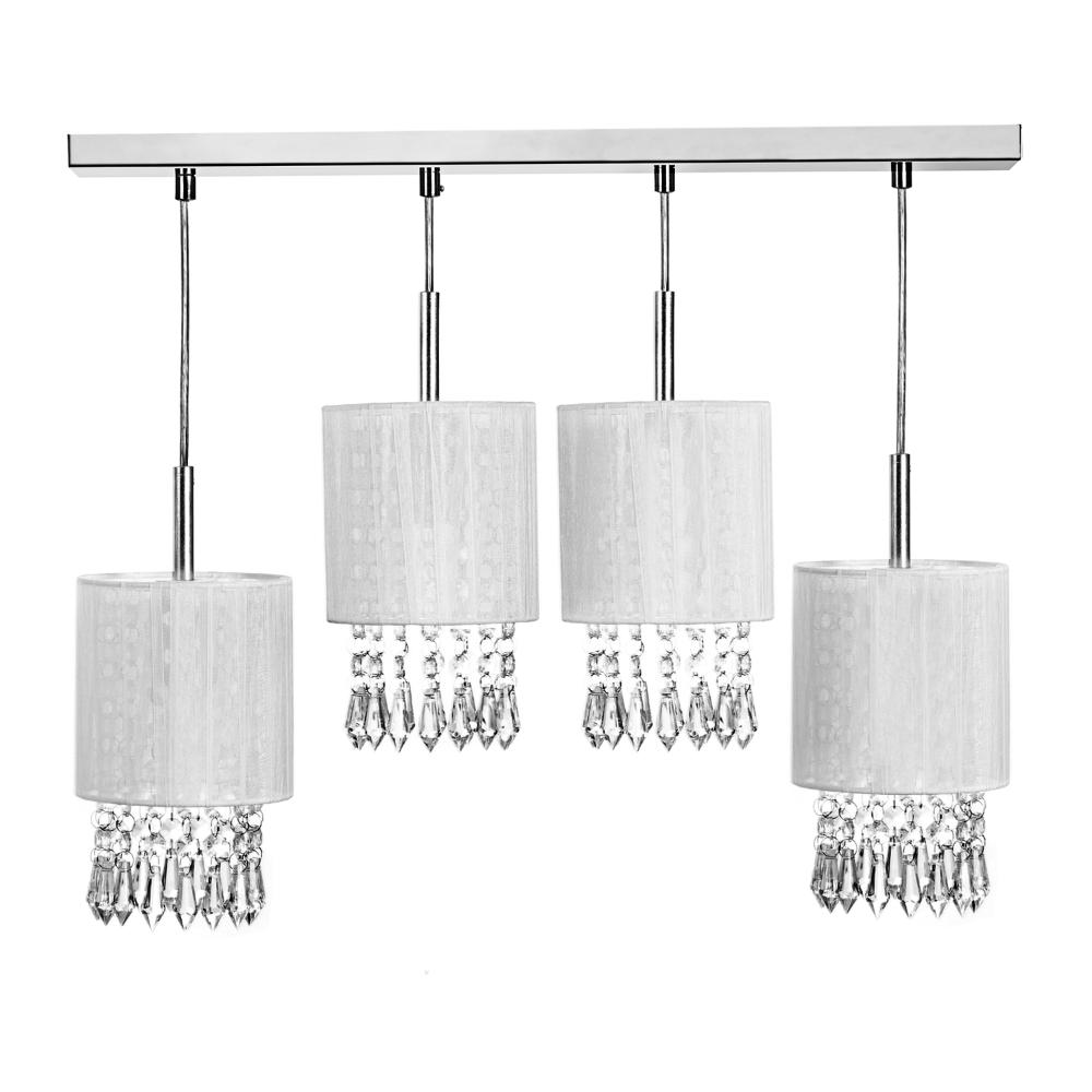 Lustre Pendente Cganza Quadruplo Redondo Branco