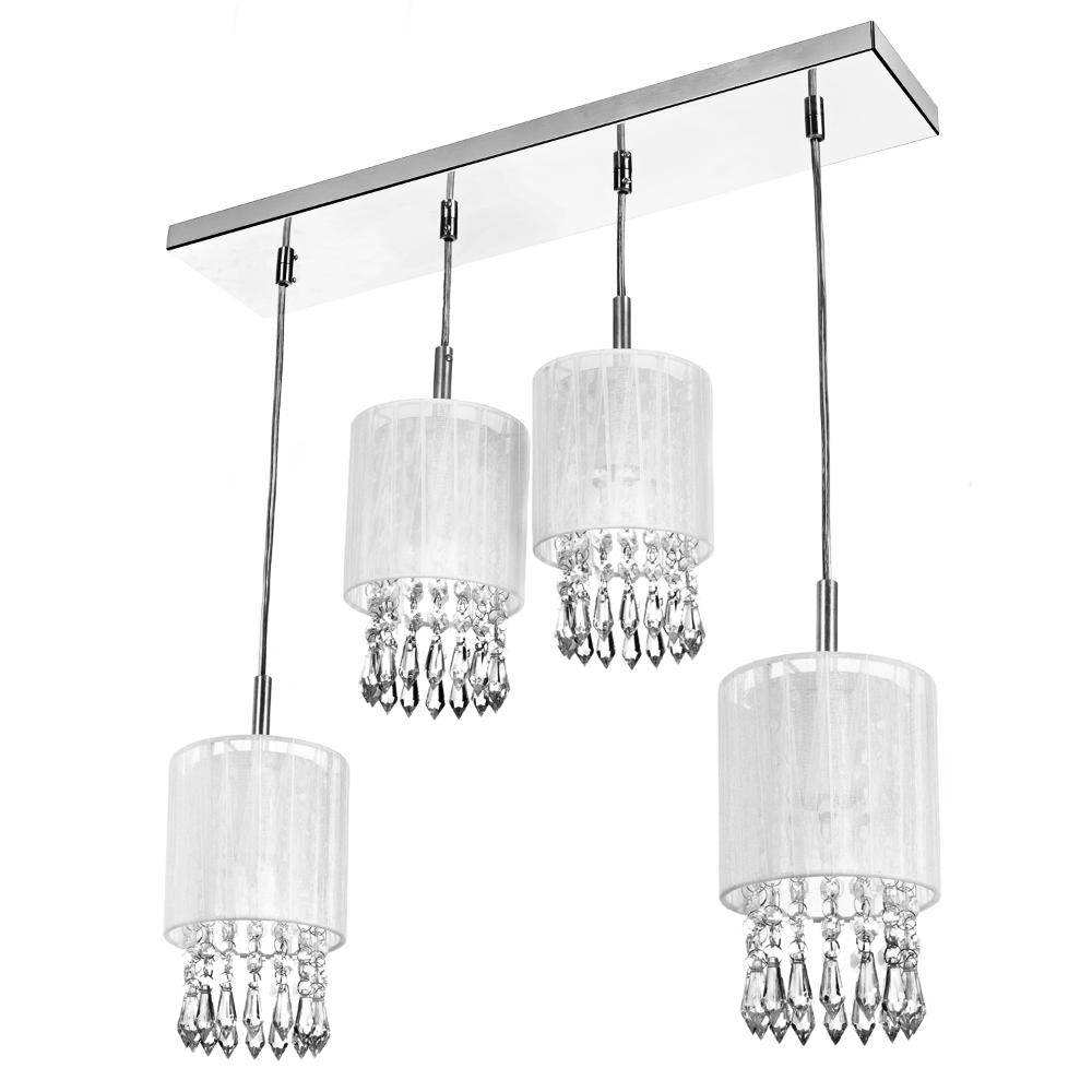 Lustre Pendente Cganza Quadruplo Redondo Branco