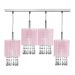 Lustre Pendente Cganza Quadruplo Redondo Rosa