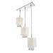 Lustre Pendente Cganza Triplo Quadrado Para Sala Bege