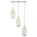 Lustre Pendente Cganza Triplo Quadrado Para Sala Bege
