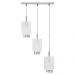 Lustre Pendente Cganza Triplo Quadrado Para Sala Branco