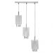 Lustre Pendente Cganza Triplo Quadrado Para Sala Cinza