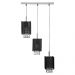 Lustre Pendente Cganza Triplo Quadrado Para Sala Preto