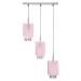 Lustre Pendente Cganza Triplo Quadrado Para Sala Rosa