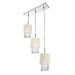 Lustre Pendente Cganza Triplo Redondo Para Sala Bege