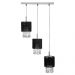 Lustre Pendente Cganza Triplo Redondo Para Sala Preto