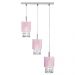 Lustre Pendente Cganza Triplo Redondo Para Sala Rosa