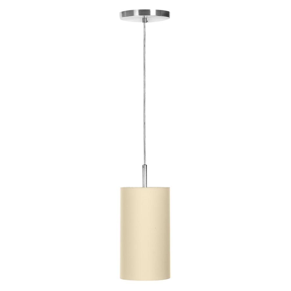 Lustre Pendente Cilindrica De Cupula 14x25cm Bege