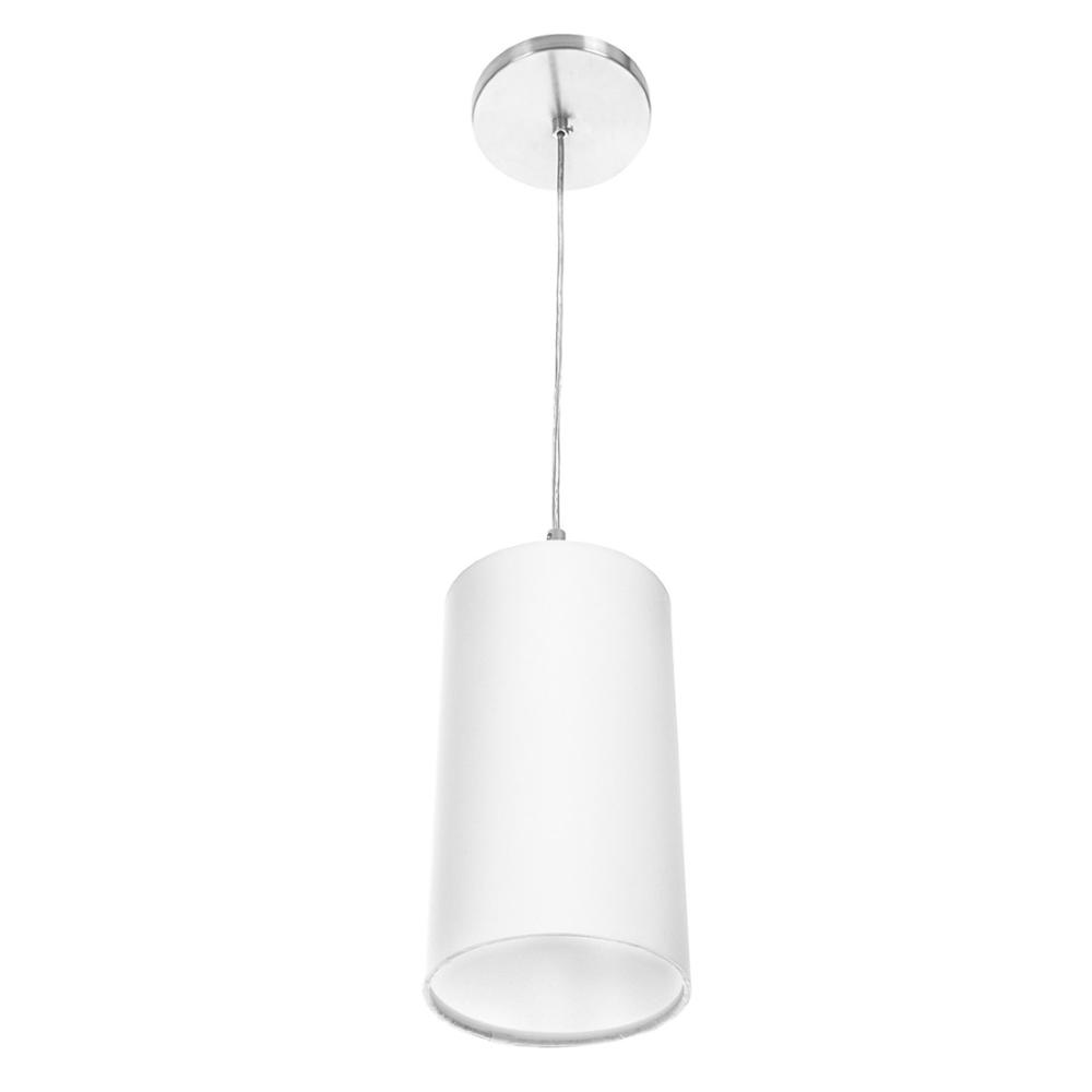 Lustre Pendente Cilindrica De Cupula 14x25cm Branco