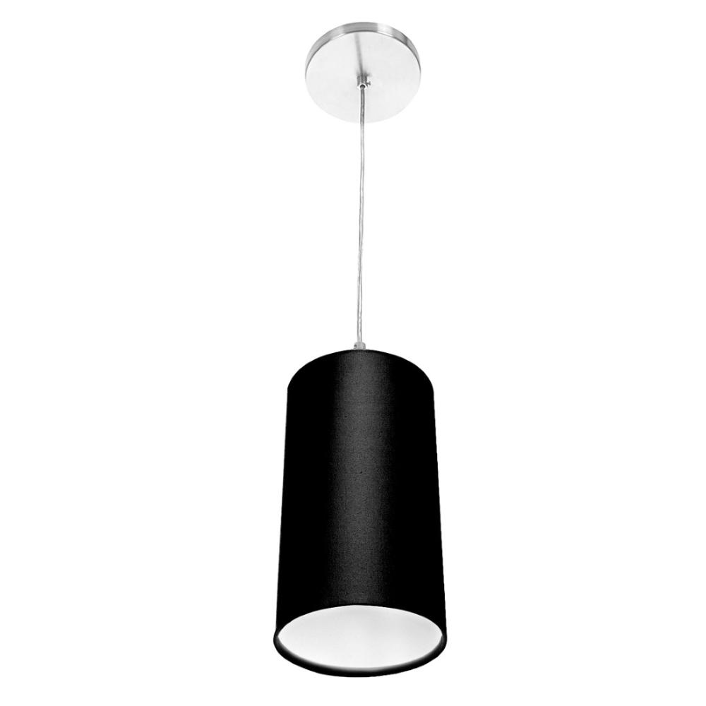Lustre Pendente Cilindrica De Cupula 14x25cm Preto