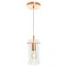 Lustre Pendente Cilindrico Clear Glass Cobre