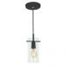 Lustre Pendente Cilindrico Clear Glass Preto