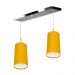 Lustre Pendente Cilindrico Duplo Base Retangular Amarelo