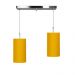 Lustre Pendente Cilindrico Duplo Base Retangular Amarelo